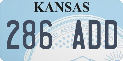 KS license plate 286ADD