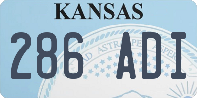 KS license plate 286ADI