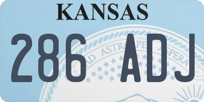 KS license plate 286ADJ