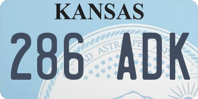 KS license plate 286ADK