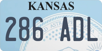 KS license plate 286ADL