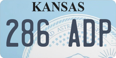 KS license plate 286ADP