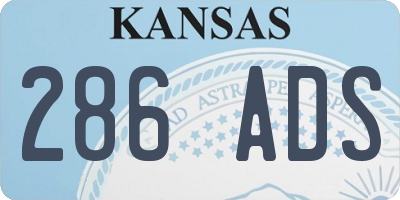 KS license plate 286ADS