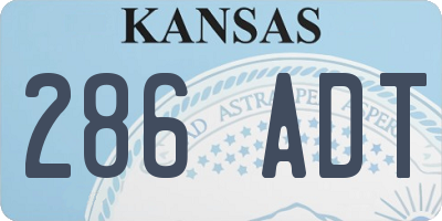 KS license plate 286ADT