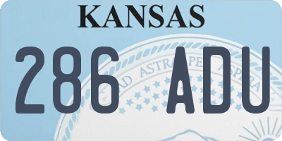 KS license plate 286ADU