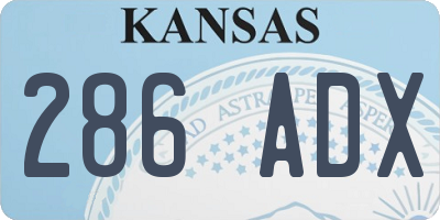 KS license plate 286ADX