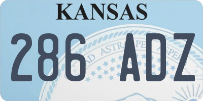 KS license plate 286ADZ