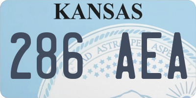 KS license plate 286AEA