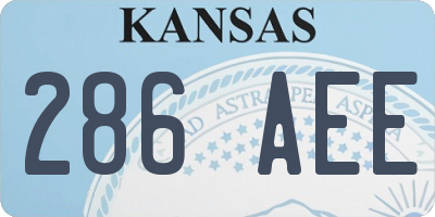 KS license plate 286AEE