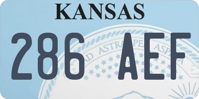 KS license plate 286AEF