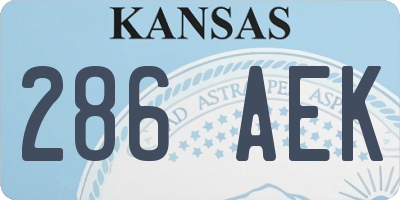 KS license plate 286AEK