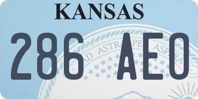 KS license plate 286AEO