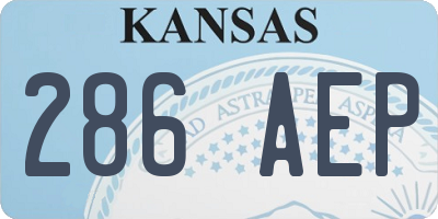 KS license plate 286AEP