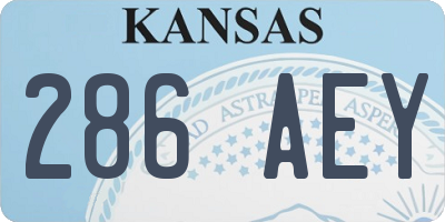 KS license plate 286AEY