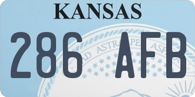 KS license plate 286AFB