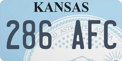KS license plate 286AFC