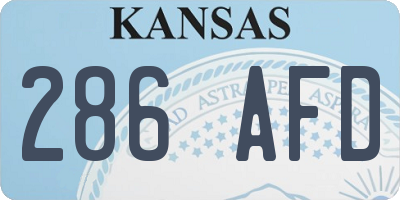 KS license plate 286AFD