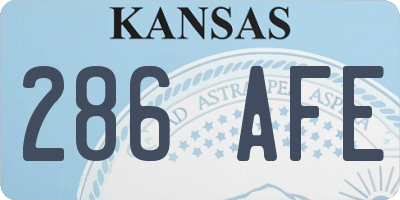 KS license plate 286AFE
