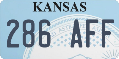 KS license plate 286AFF