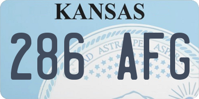 KS license plate 286AFG