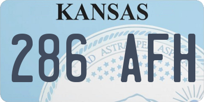KS license plate 286AFH