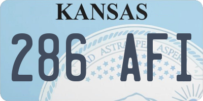 KS license plate 286AFI