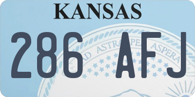 KS license plate 286AFJ