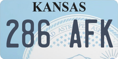 KS license plate 286AFK