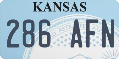 KS license plate 286AFN