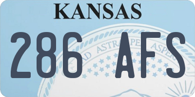 KS license plate 286AFS