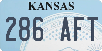 KS license plate 286AFT