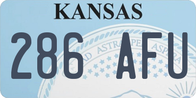 KS license plate 286AFU