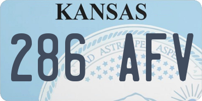 KS license plate 286AFV