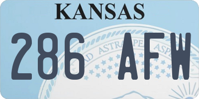 KS license plate 286AFW