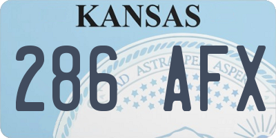 KS license plate 286AFX