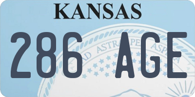KS license plate 286AGE