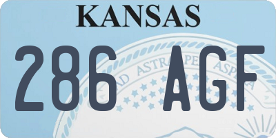 KS license plate 286AGF