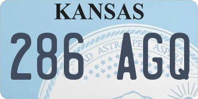 KS license plate 286AGQ