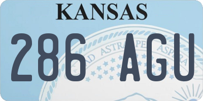 KS license plate 286AGU