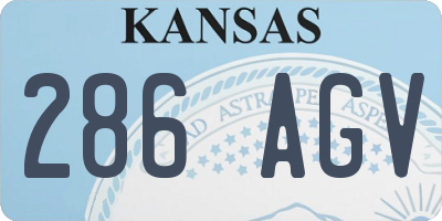 KS license plate 286AGV