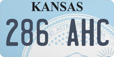 KS license plate 286AHC
