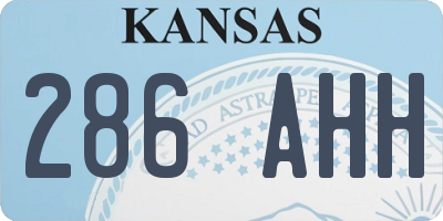 KS license plate 286AHH