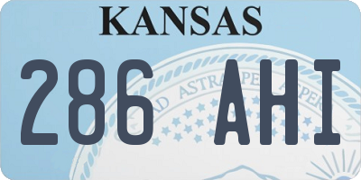 KS license plate 286AHI