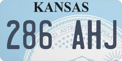 KS license plate 286AHJ