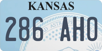 KS license plate 286AHO