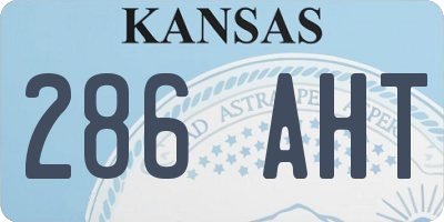KS license plate 286AHT