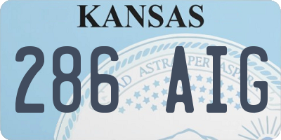KS license plate 286AIG