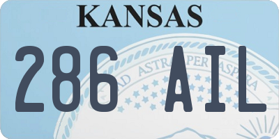 KS license plate 286AIL