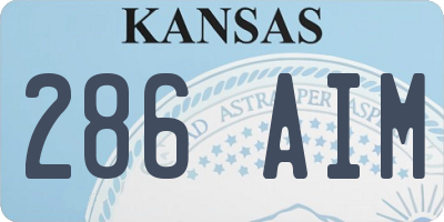 KS license plate 286AIM