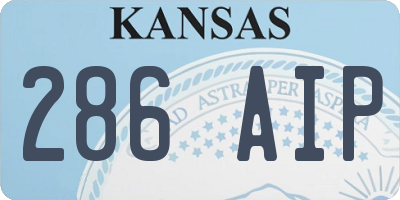 KS license plate 286AIP